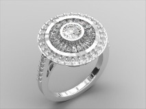 Bezel set Diamond Halo Ring